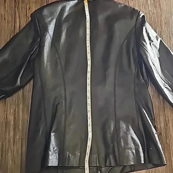 Womens New York & Company Black Leather Moto Jacket Sz Medium - Picture 5 of 7